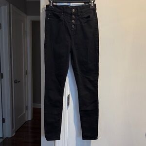 7 For All Mankind Jet Black High-Rise Jeans